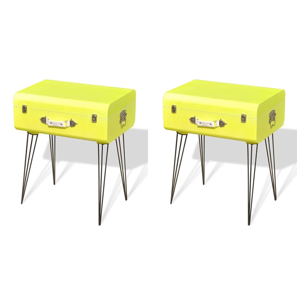 Comodini 2 pz 49,5x36x60 cm Gialli