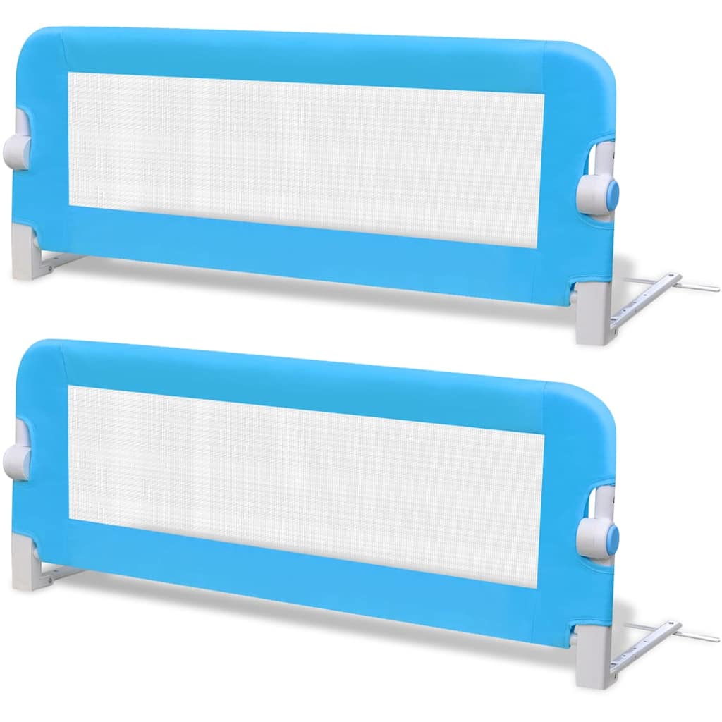 Sponde Letto per la Sicurezza dei Bambini 2 pz Blu 102x42 cm
