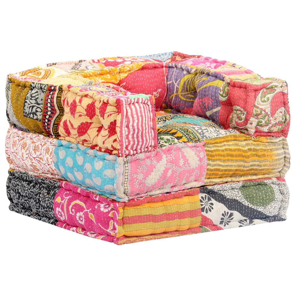 Pouf Modulare in Tessuto Patchwork