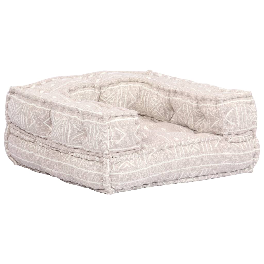 Pouf Modulare Singolo Beige in Tessuto