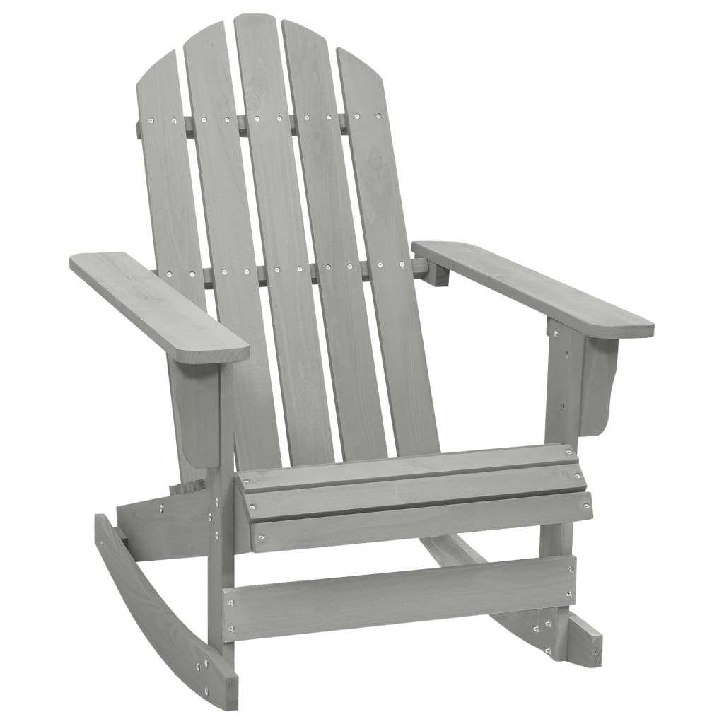 Sedia a Dondolo da Giardino in Legno Grigio