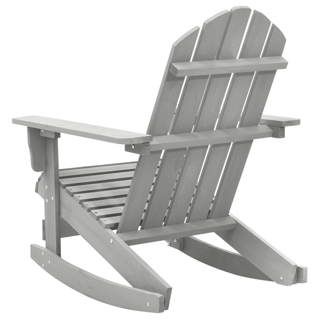 Sedia a Dondolo da Giardino in Legno Grigio