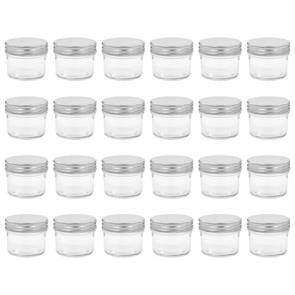 Vasi per Marmellata in Vetro Coperchio Argento 24 pz 110 ml