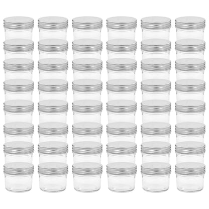 Vaso per Marmellata in Vetro Coperchio Argento 48 pz 110 ml