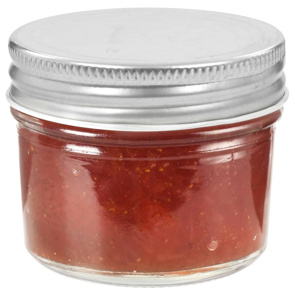 Vaso per Marmellata in Vetro Coperchio Argento 48 pz 110 ml