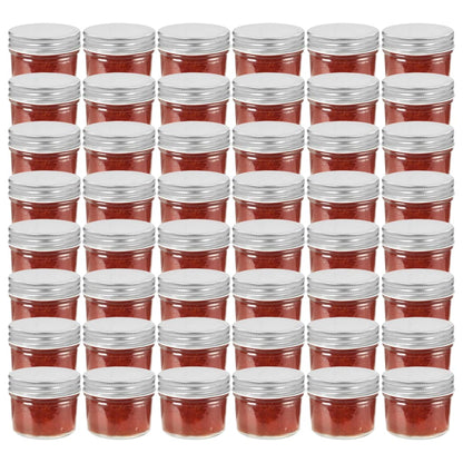Vaso per Marmellata in Vetro Coperchio Argento 48 pz 110 ml
