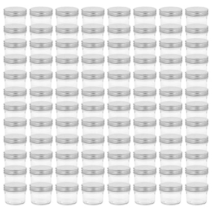 Vaso per Marmellata in Vetro Coperchio Argento 96 pz 110 ml