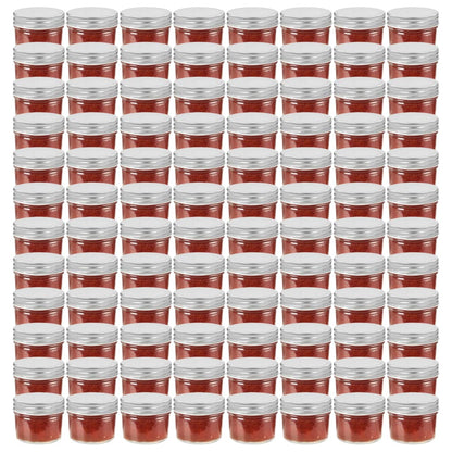 Vaso per Marmellata in Vetro Coperchio Argento 96 pz 110 ml