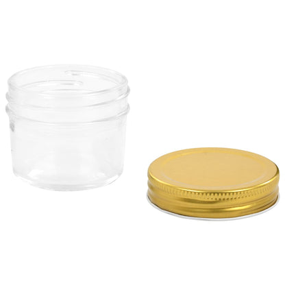 Vaso per Marmellata in Vetro Coperchio Oro 24 pz 110 ml