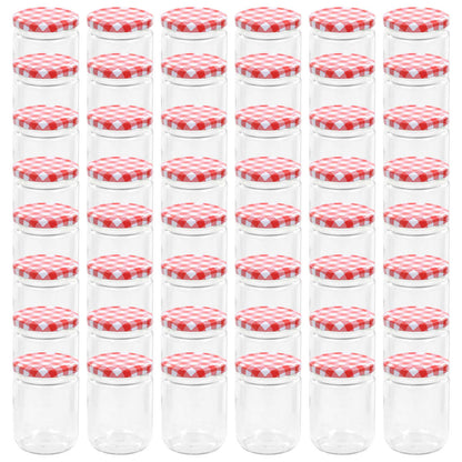 Vaso Marmellata in Vetro Coperchio Bianco e Rosso 48 pz 230 ml