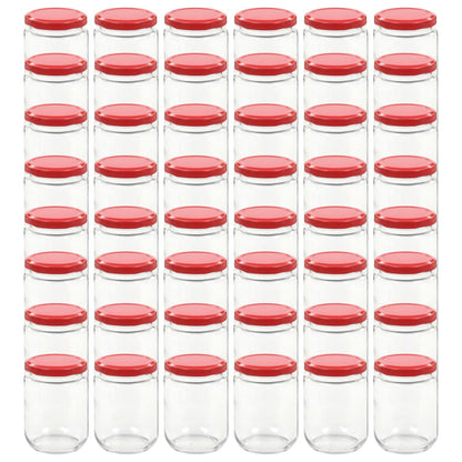 Vasi per Marmellata in Vetro Coperchio Rosso 48 pz 230 ml