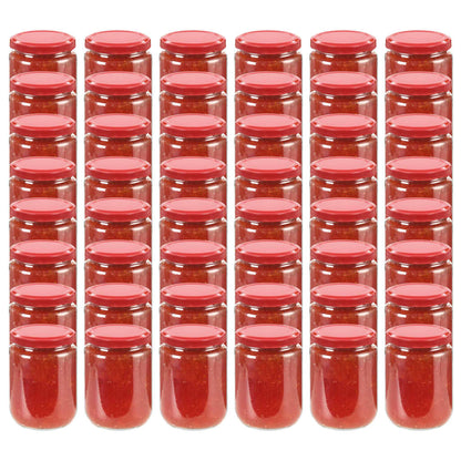 Vasi per Marmellata in Vetro Coperchio Rosso 48 pz 230 ml