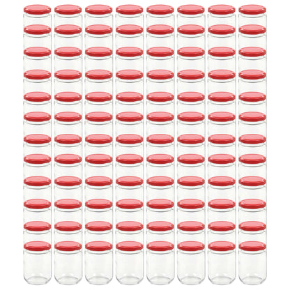 Vasi per Marmellata in Vetro Coperchio Rosso 96 pz 230 ml