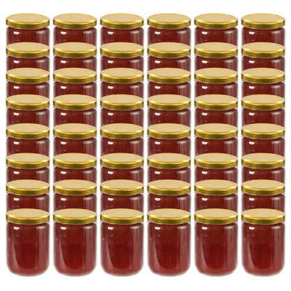Vasi per Marmellata in Vetro Coperchio Oro 48 pz 230 ml