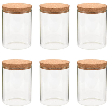 Barattoli in Vetro con Coperchio in Sughero 6 pz 650 ml