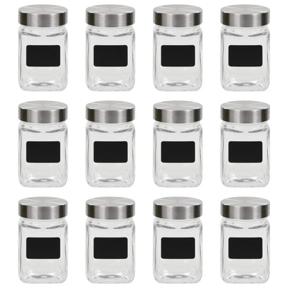 Barattoli in Vetro con Adesivo 12 pz 300 ml