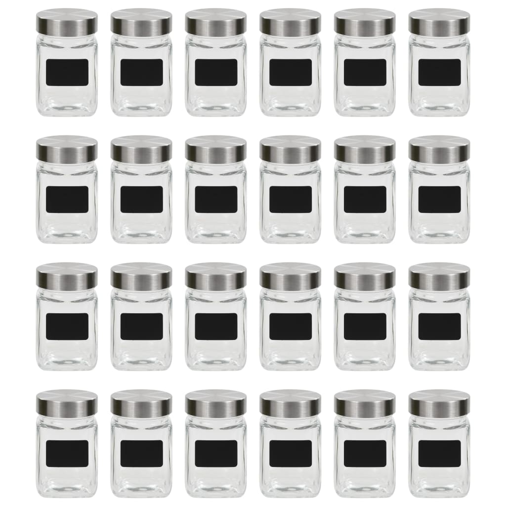 Barattoli in Vetro con Adesivo 24 pz 300 ml