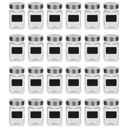 Barattoli in Vetro con Adesivo 24 pz 300 ml