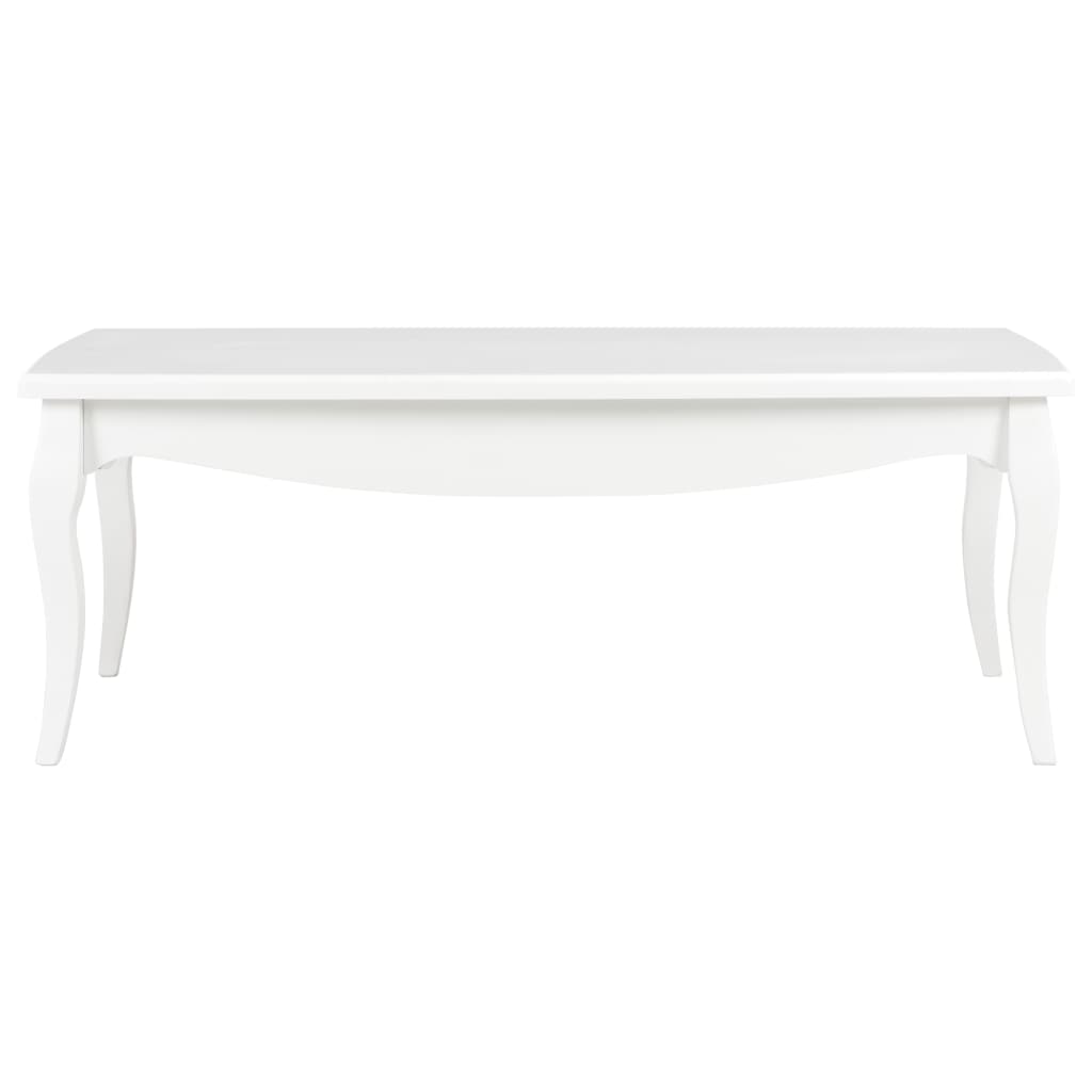 Tavolino da Salotto Bianco 110x60x40 cm in Legno di Pino
