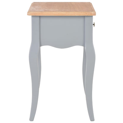 Comodino Grigio e Marrone 40x30x50 cm in Legno Massello di Pino