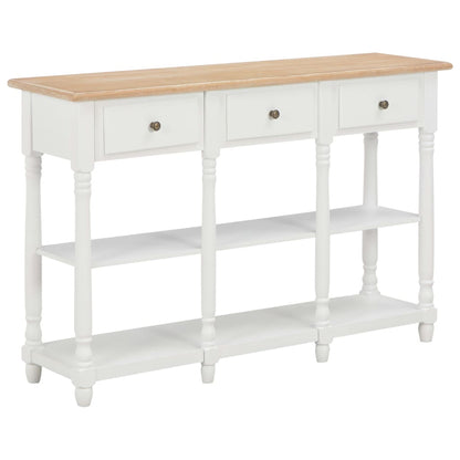 Tavolo Consolle Bianco 120x30x76 cm in MDF