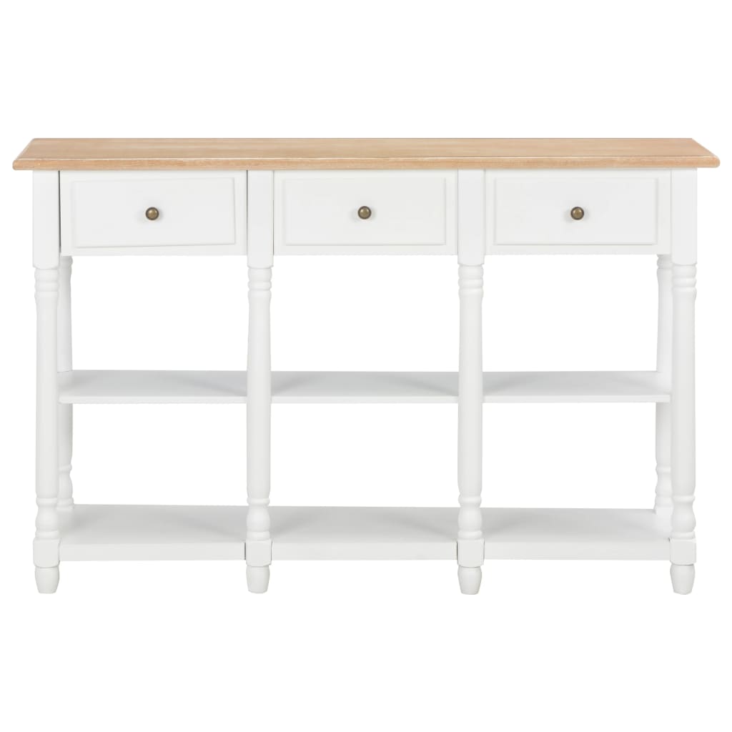Tavolo Consolle Bianco 120x30x76 cm in MDF