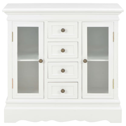 Credenza Bianca 70x28x70 cm in Legno Massello di Pino