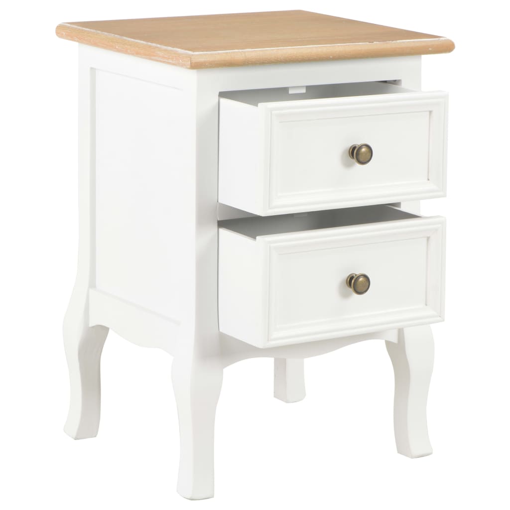 Comodini Bianchi 2 pz 35x30x49 cm in MDF