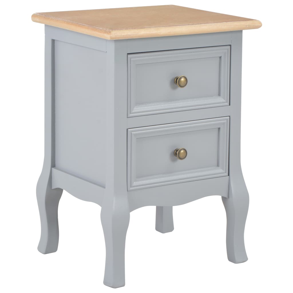 Comodini Grigi 2 pz 35x30x49 cm in MDF