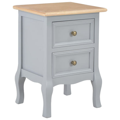 Comodini Grigi 2 pz 35x30x49 cm in MDF
