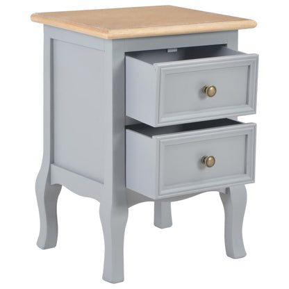 Comodini Grigi 2 pz 35x30x49 cm in MDF