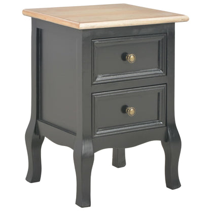 Comodino Nero 2 pz 35x30x49 cm in MDF