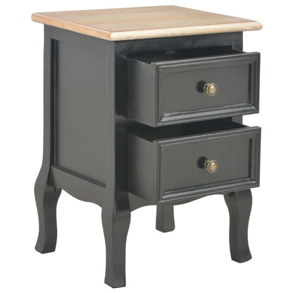 Comodino Nero 2 pz 35x30x49 cm in MDF