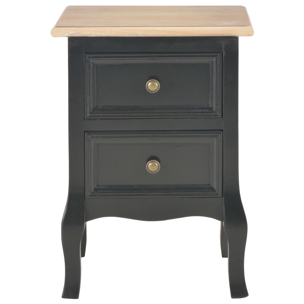 Comodino Nero 2 pz 35x30x49 cm in MDF