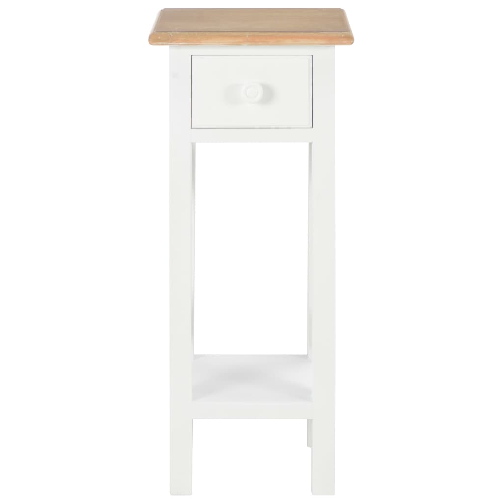 280057 Tavolino Laterale Bianco 27x27x65,5 cm in Legno