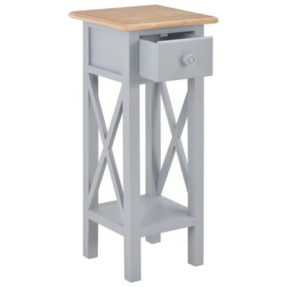 Tavolino Laterale Grigio 27x27x65,5 cm in Legno