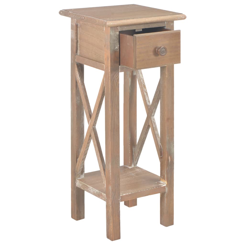 Tavolino Laterale Marrone 27x27x65,5 cm in Legno