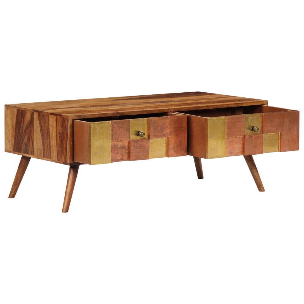 Tavolino da Salotto 100x50x39 cm in Legno Massello