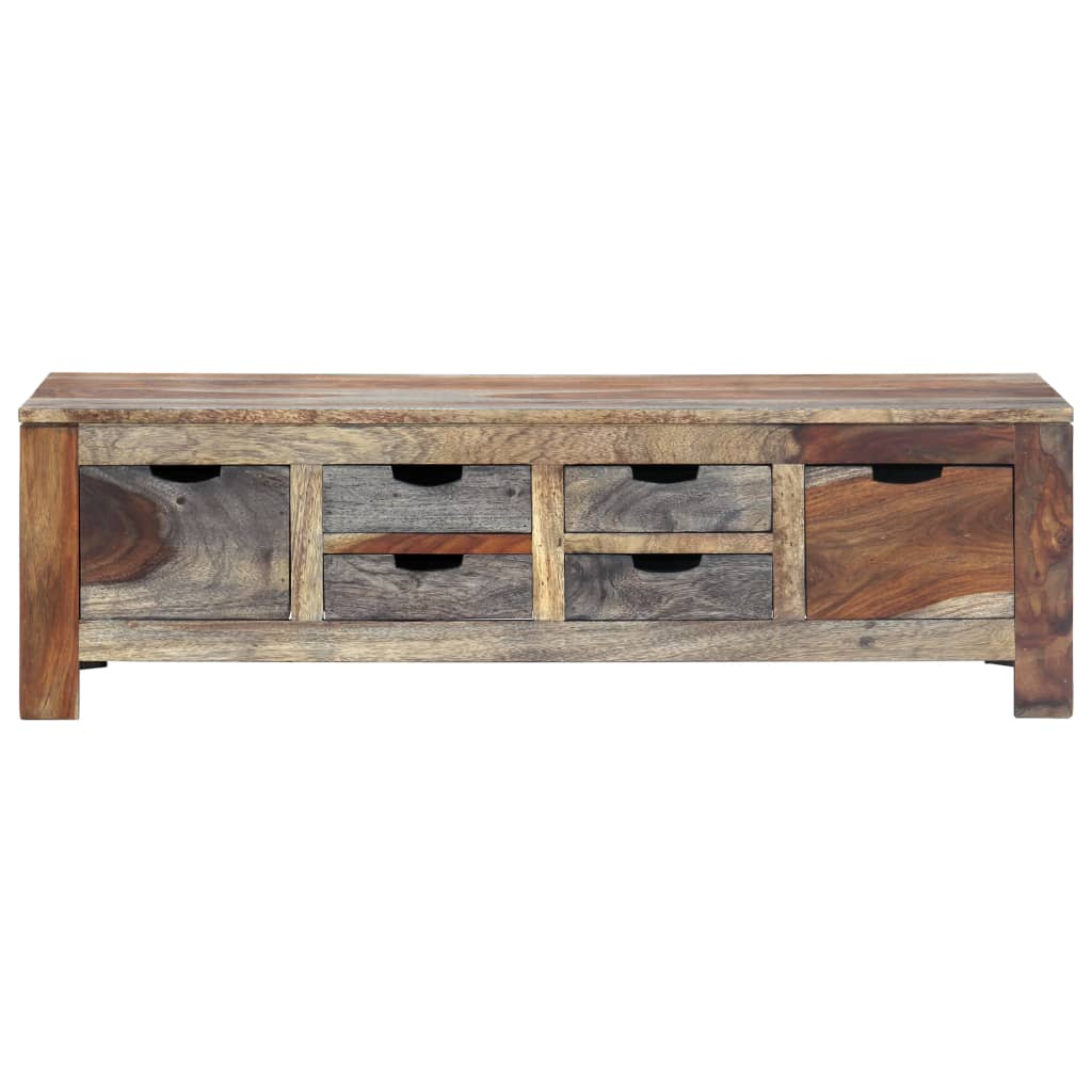 Tavolino da Caffè Grigio 100x50x30cm in Legno Massello Sheesham