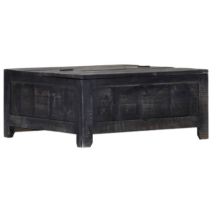 Tavolino da Salotto Nero 65x65x30 cm in Legno Massello di Mango
