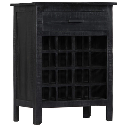 Portavino Nero 56x35x75 cm in Legno Massello di Mango