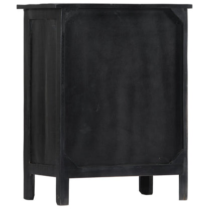 Portavino Nero 56x35x75 cm in Legno Massello di Mango