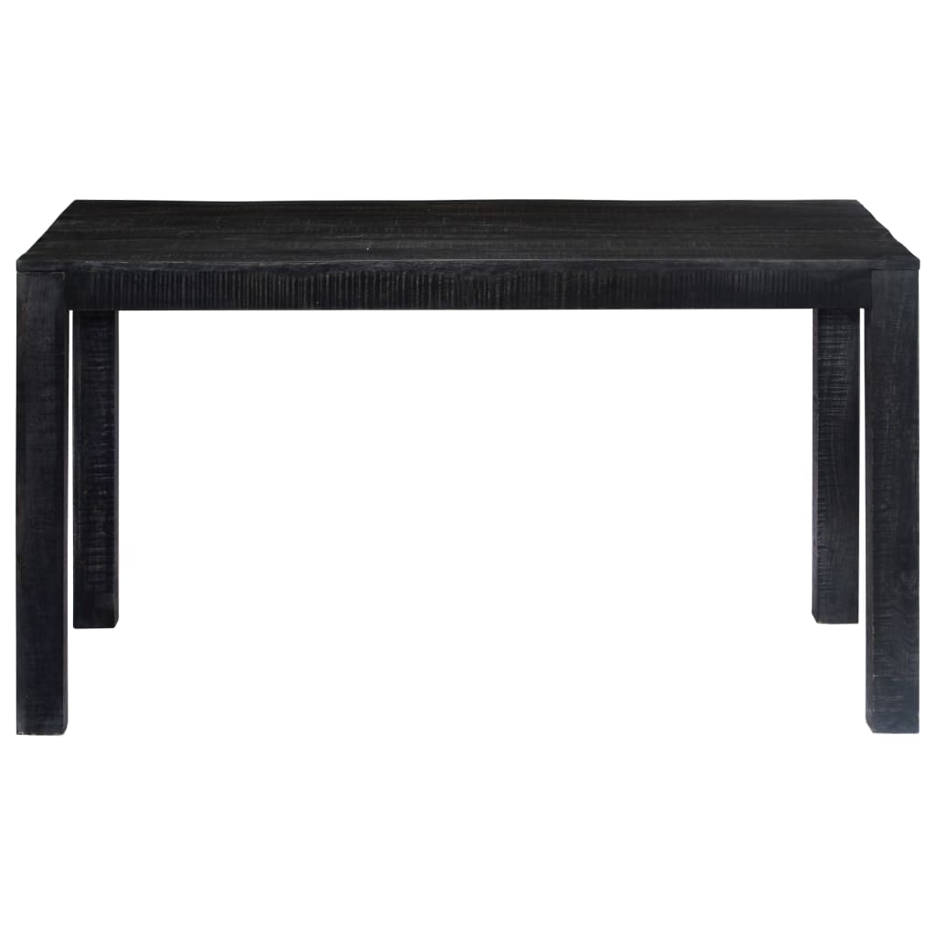 Tavolo da Pranzo Nero 140x80x76 cm in Legno Massello di Mango