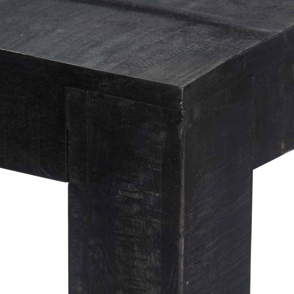 Tavolo da Pranzo Nero 140x80x76 cm in Legno Massello di Mango