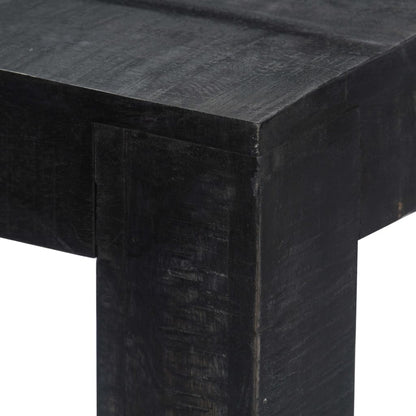 Tavolo da Pranzo Nero 140x80x76 cm in Legno Massello di Mango