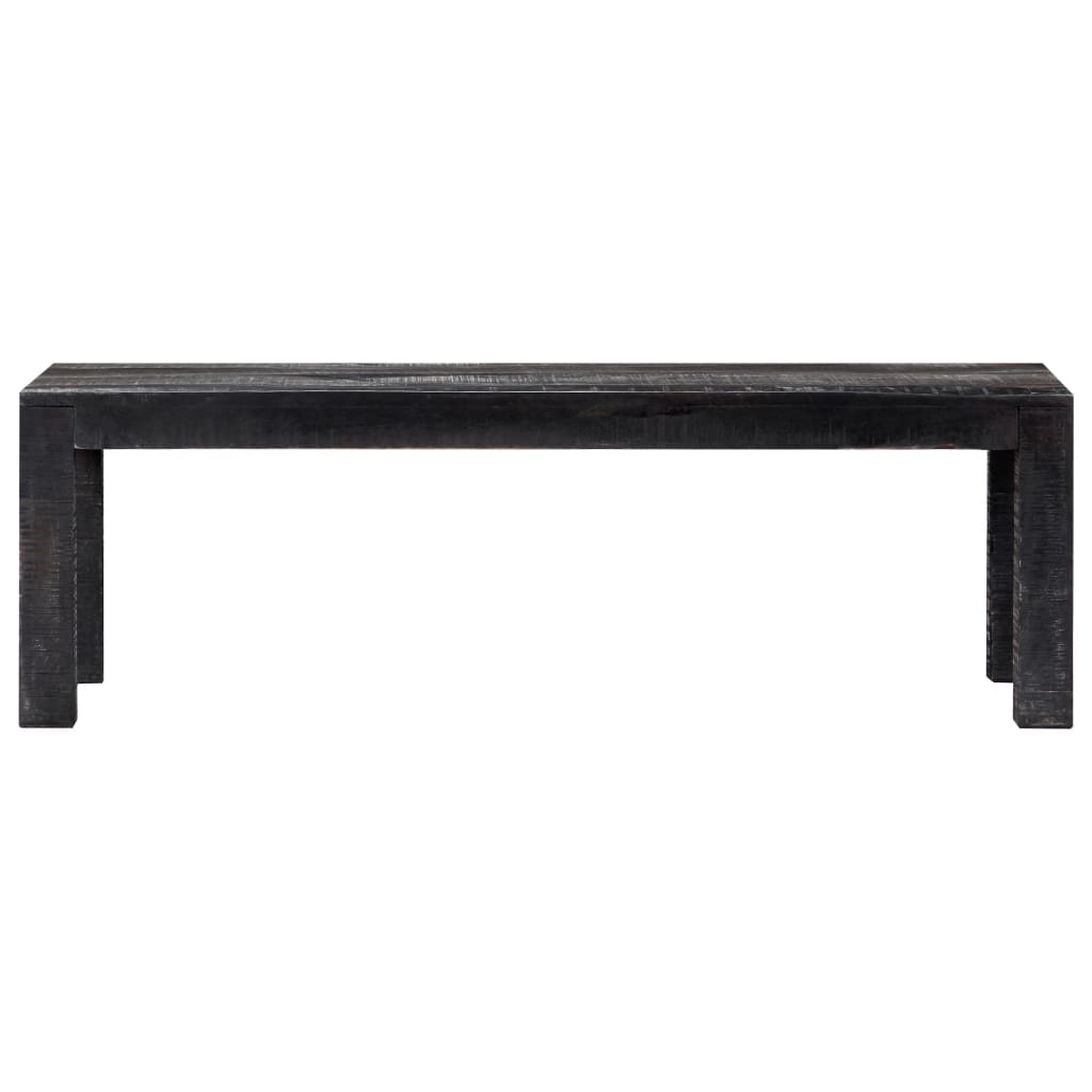 Tavolino da Caffè Nero 110x50x35cm Legno Massello di Mango