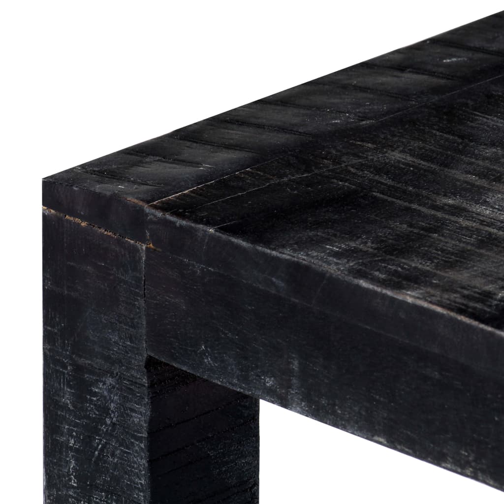 Tavolino da Caffè Nero 110x50x35cm Legno Massello di Mango
