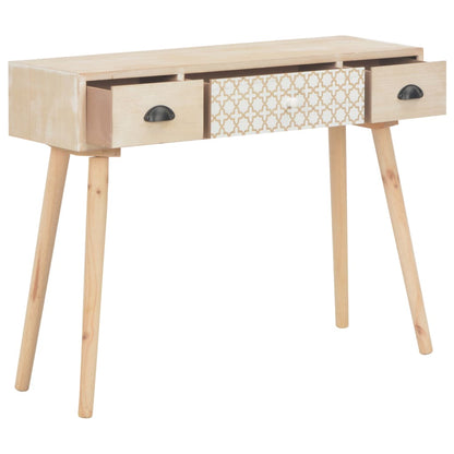 Tavolo Consolle con 3 Cassetti 100x30x73 cm in Massello di Pino