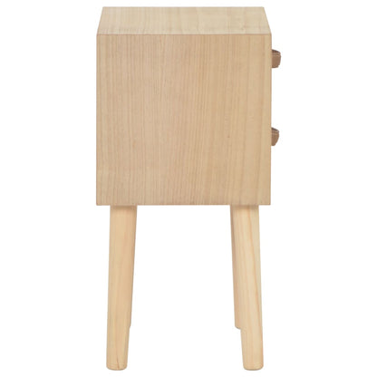 Comodino con 2 Cassetti 30x25x49,5 cm in Massello di Pino