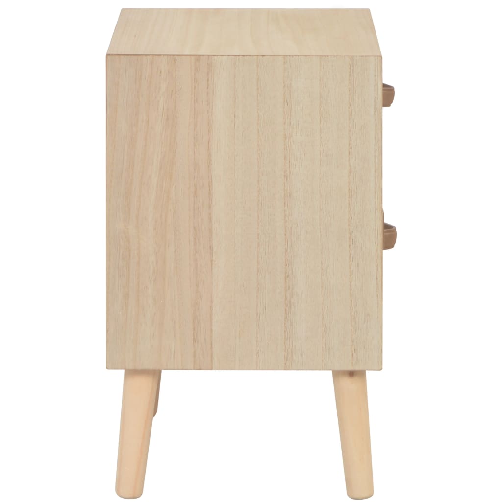 Comodino con 2 Cassetti 40x30x49,5 cm in Massello di Pino